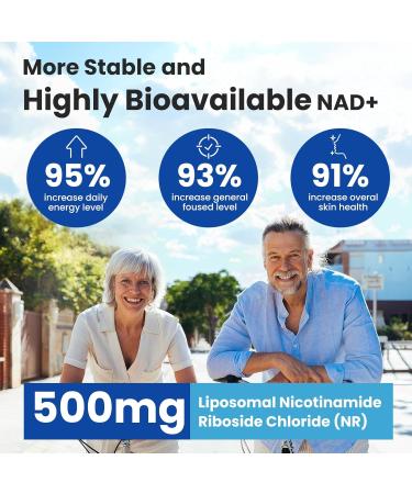 WepBio Upgraded NAD Supplement Liposomal Nicotinamide Riboside(NR 500mg) with CoQ10 PQQ and Resveratrol for Women and Men Supports Cellular Energy Vitality & Healthy Aging - 180 Capsules - Buy Online on GoSupps.com