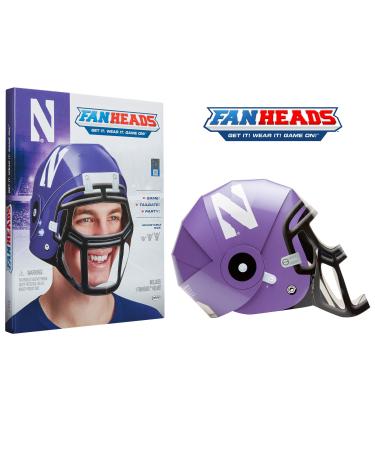 FanHeads Wearable College Football Helmets (All Team Options)  Reinforced Laminated Cardboard Adjustable Helmet  One Size, Official NCAA Merchandise for Fans, Alumni, Students, Dorm Room Decor NorthWestern
