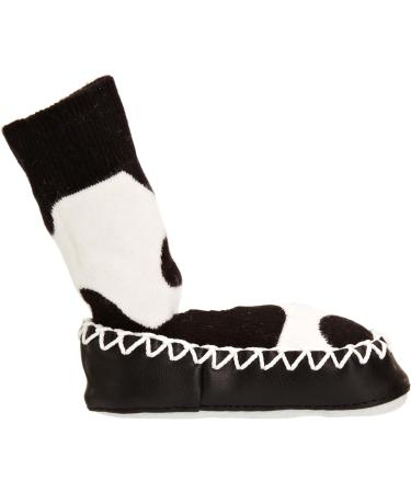 Mocc Ons Washable Leather Sole Slipper Socks - Cow Print (6-12 Months) - Buy Online on GoSupps.com