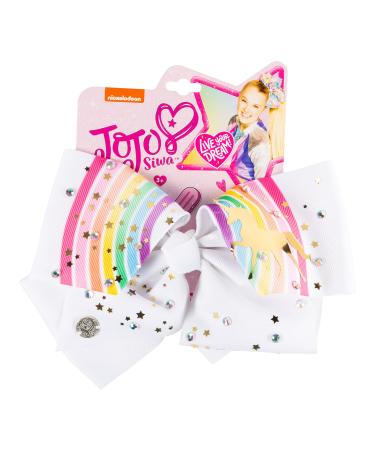 JoJo Siwa Signature Collection Hair Bow - Mermaid with Metalic Gold Stars- Sticker Patch Set Included