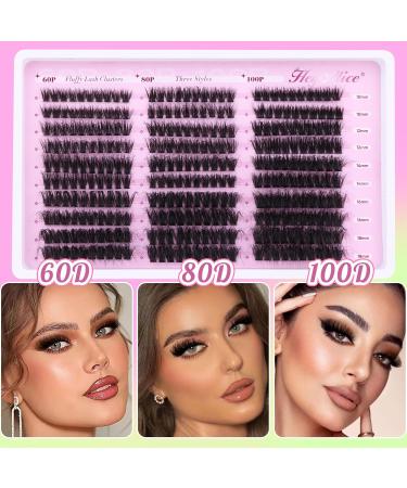 HeyAlice Fluffy Lash Clusters - 60/80/100D D Curl Eyelash Extensions | Thick 10-18mm Individual Lashes for Stunning Volume - Buy Online on GoSupps.com