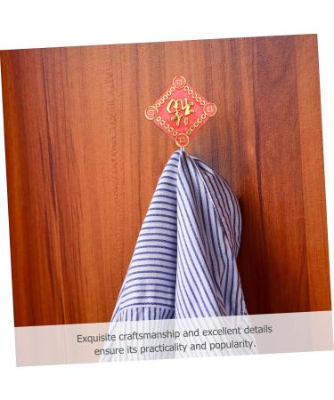 STOBAZA 2pcs Hook up Towel Hook Badroom Wall Hook Metal s Hooks Adhesive Hooks Chinese Style Chinese Knot 8x6cm Assorted Color - Buy Online on GoSupps.com