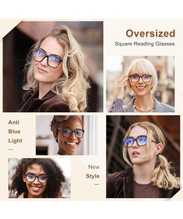 EASY READ 3 Pairs Reading Glasses for Women - Square Computer Blue Light Blocking Anti-UV Readers with Spring Hinge in Black Tortoise & Grey 1.5x - Buy Online on GoSupps.com