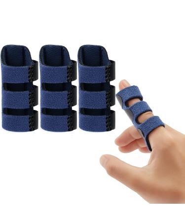 Echify Finger Splint - 3pcs Upgraded Finger Support Trigger Finger Brace with 3 Adjustable Fixing Belt Mallet Finger Splints for Straighten Broken Bent Finger & Arthritis Pain Relieve