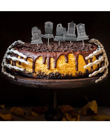 Whaline 24Pcs Halloween Cupcake Toppers 8 Designs Tombstone Graveyard Cake Toppers Scary Cupcake Decoration Table Centerpiece Sticks Appetizer Picks for Party Supplies - Buy Online on GoSupps.com