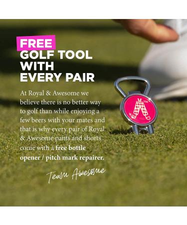 Royal & Awesome Men's Pink Golf Chino Pants - 38W x 32L Slim Fit Casual Pants - Buy Online on GoSupps.com