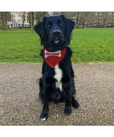 Dog Scarf with Name | printplanet Personalized Dog Accessories | Size L Bone Layout - Buy Online on GoSupps.com