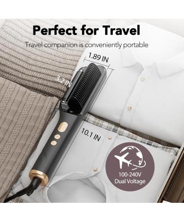 DAILYLIFE Hair Straightener Brush - Ionic Heat Comb with Digital Display Oil-Infused Dual Voltage 9 Temperature Settings for Women - Perfect for International Shipping - Buy Online on GoSupps.com