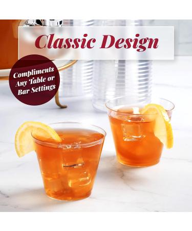 5 oz Clear Plastic Cups - 100 Pack | Hard Disposable Cups for Wine, Cocktails, and Parties | Bulk Wedding Tumblers - 100 ct - Buy Online on GoSupps.com