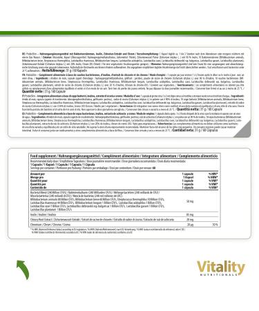 Probioslim High Dose Capsules - 10 Bacterial Cultures Chrome & Fiber - Vegan - 60 pcs - Healthy Intestinal Flora | Vitality Nutritionals by VitaminExpress - Buy Online on GoSupps.com