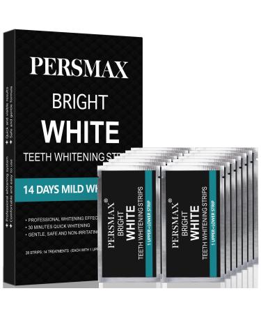 PERSMAX Teeth Whitening Strips, Non-Sensitive Teeth Whitener for Tooth Whitening, Non-Slip Dental Whitener Professional Helps to Remove Smoking Coffee Wine Stain, 14 Treatments 28 Strips 28 Count (Pack of 1)