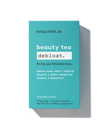 Evolution_18 Beauty Debloat Tea, Cleanse, Detox & Boost Metabolism, Mixed Berry Flavor, 7.3 g (14 Servings)