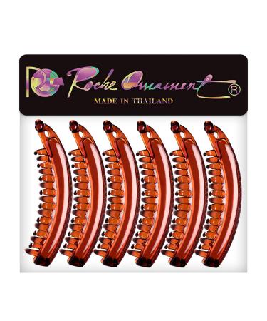 RC Roche 6-Pack Hair Clip Set - High-Quality Ponytail Clasp for Women - Large Brown Banana Clips for Maximum Volume - Buy Online on GoSupps.com
