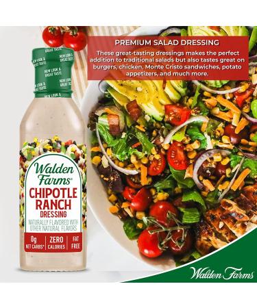 Walden Farms Chipotle Ranch Dressing 12 Fl Oz (Pack of 2) - Smoky Chipotle Ranch Flavor - Buy Online on GoSupps.com