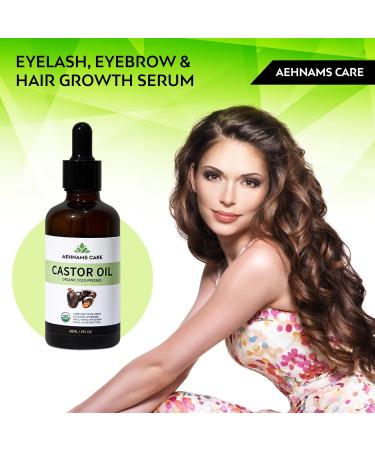 100% Pure USDA Organic Castor Oil - Cold-Pressed Unrefined Hexane-Free - 60ml (2oz) for Skin Eyelashes Hair Growth & Nail Care - Includes Mascara & Eyeliner Tube (Pack of 2 - Buy Online on GoSupps.com