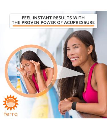Ferra Motion Sickness Wristbands - Natural Acupressure Bands for Sea Sickness Morning Sickness & Nausea Relief | 2 Pairs for Vacation & Cruise Essentials - Buy Online on GoSupps.com