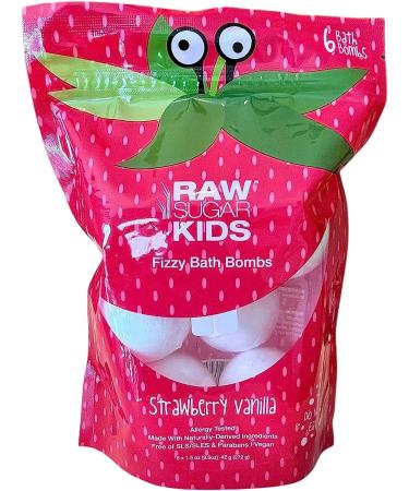 RAW Sugar Kids Strawberry Vanilla Bath Bundle: Bubble Bath, Body Wash, Bath Bombs - 12oz - Buy Online on GoSupps.com