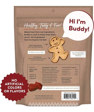 Buddy Biscuits Grain-Free Dog Treats - Soft Grilled Beef (5oz) | Healthy, USA-Made, No Wheat, Corn, or Soy - Buy Online on GoSupps.com