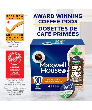 Maxwell House House Blend Coffee Certified Compostable K-Cup Coffee Pods 30 Pods House Blend House Blend 30 count (Pack of 1) - Buy Online on GoSupps.com