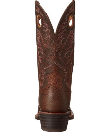 Ariat Heritage Roughstock Western Boot - Men's Square Toe Leather Work Boot 11 Brown Oiled Rowdy | Durable and Stylish Western Boot - Buy Online on GoSupps.com