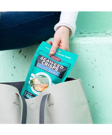 Seapoint Farms Seaweed Crisps Almond Sesame 1.2 oz. (Pack of 12) | Vegan, Gluten-Free, Kosher, Non-GMO Healthy Snack - Buy Online on GoSupps.com