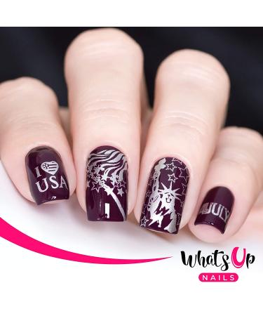 America USA Stamping Plates 2 Pack (B043 & B066) by Whats Up Nails Nail Art Design - Buy Online on GoSupps.com