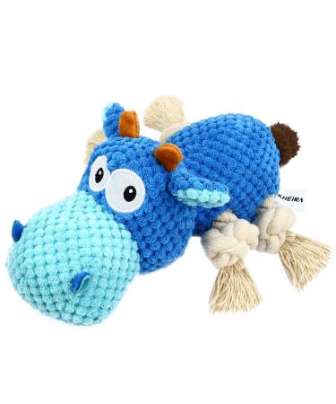 Iokheira toys for dogs interactive dog toys stable squeaky dog toys with cotton fabric and wrinkle paper for large and small dogs toys azure cattle
