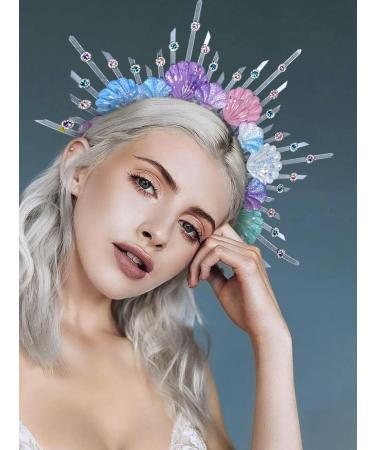 JeVenis Silver Shell Headband and Accessories Silver Halo Crown Hairpiece Mermaid Hair Band Hair Band with Spikes - Buy Online on GoSupps.com