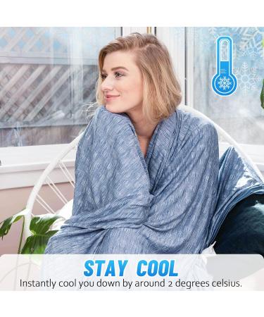 Blue Checkered Cooling Throw Blanket - 50 x 60 Double Sided Cooling Technology - Buy Online on GoSupps.com