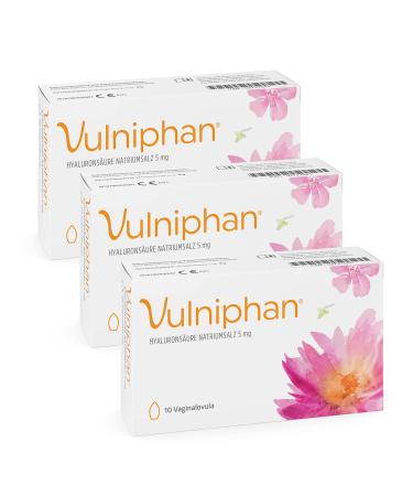 Vulniphan Vaginalovula 3 x 10 ST: To treat vaginal dryness and promote the regeneration of the vaginal mucosa with hyaluronic acid paraben -free 10 pieces (3 -pack)