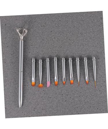 Beaupretty Paintbrushes 1 makeup nail tips brush nail detail brush pen nail liner tips salon nail dotting brush tips salon nail pen tips manicure nail paint brush tips boxed nail drill 14.5X2X1cm Silver - Buy Online on GoSupps.com