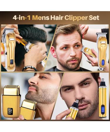 Roziapro Professional Hair Clippers for Men Zero Gapped T-Blade Trimmer Cordless Nose Hair Trimmer Electric Foil Shaver Rechargeable Hair Grooming Set with LED Display (Gold) Gold01 - Buy Online on GoSupps.com