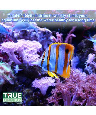 TrueDirection 7-in-1 Aquarium Test Strips - 100 pcs for Freshwater & Fish Pond | Accurate Water Quality Testing (pH Hardness Nitrate Nitrite Chlorine) - Buy Online on GoSupps.com