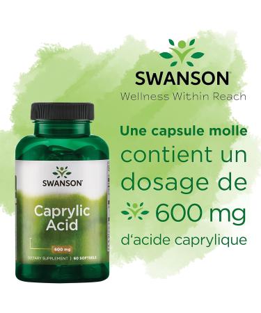 Swanson Caprylic Acid (Caprylic Acid) 600mg 60 Soft Capsules Highly Dosed Lab Tested Soy Free Gluten Free Non-GMO - Buy Online on GoSupps.com