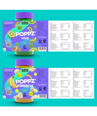 Bubble Mania Bubble Tea Pearls - Popping Boba (Maracuja Kiwi Banana) - 100% Vegan & Gluten-Free - Pack of 3 - Buy Online on GoSupps.com