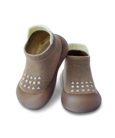 Dookeh Baby Shoes Boys Girls First Walking Shoes Non Slip Soft Sole Sneakers Toddler Infant Babygirl Sock Shoes 12-18 Months A3 Brown - Buy Online on GoSupps.com