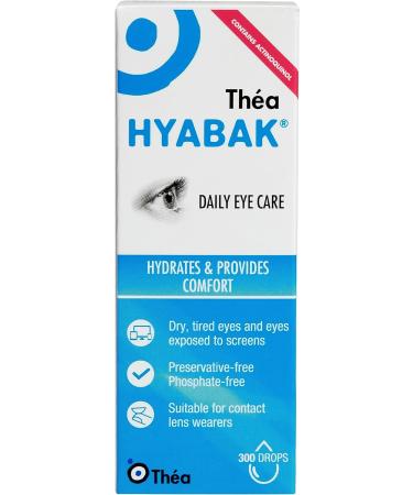 2 x Hyabak Eye Drops - Moisturising & Refreshing Drops | Gentle and Long-Lasting Relief From Long Screen Use & Contact Lens Wearers | Preservative-Free | Pack of 2 x 10ml (600 Drops) - Buy Online on GoSupps.com
