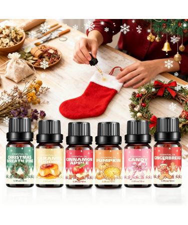  Fyrdyn Candle Making Oil 6 Pieces Holiday Soap Aroma - Christmas Candle Oil - For Body Massage Holidays Winter Living Room Bathroom Meditation Spa Yoga - Buy Online on GoSupps.com