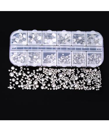 2000 Flat Back Rhinestones Set with Tools - 6 Sizes Round Crystal Gems for Crafts & DIY Art - Clear - Buy Online on GoSupps.com
