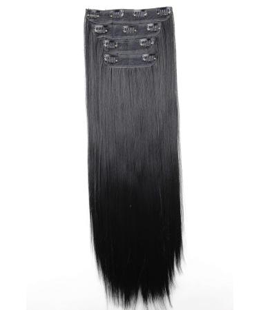CAISHA XXL 60cm Clip In Hair Extensions Set - 4 Piece Voluminous Straight Black Hairpiece | #1 CES301 - Buy Online on GoSupps.com