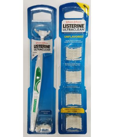 UltraClean Access Flosser With Disposable Snap-On Heads Unflavored (32 Refills Total)