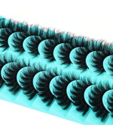 Goddenus E-Cat Eye 8D Full Dramatic False Eyelashes 10 Pairs 18MM Wispy D Curl - Fluffy Mink Strip Pack for Extension-like Look - Buy Online on GoSupps.com