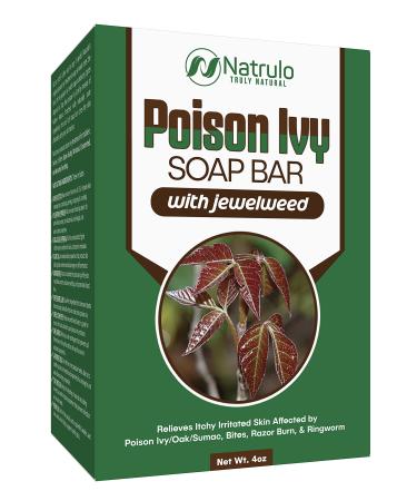 Natrulo Poison Ivy Soap Bar - All Natural Poison Ivy Treatment - Anti-Itch Skin Cleanser Bar for Poison Ivy, Poison Oak & Sumac - Removes Oils, Soothes & Relieves Rashes - 4 oz Bar Made in USA 4 Ounce (Pack of 1)