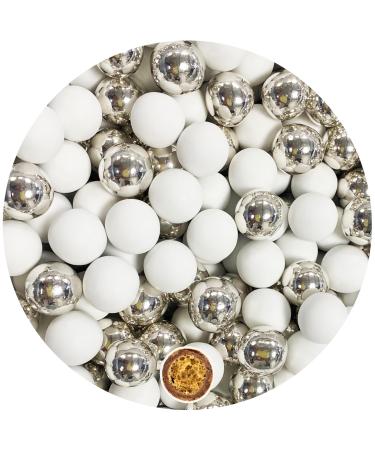 One of 0.7kg crispy chocolate operations mix large white-silver shine approx. 1.8 cm chocolate dragees guest gifts wedding almonds Candy bar sweets nikah Sekeri