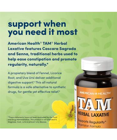 American Health TAM Herbal Laxative 250 Tablets - Natural Constipation Relief - Buy Online on GoSupps.com