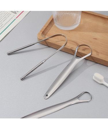 3 Pcs Stainless Steel Tongue Scraper Set - Oral Care Metal Tongue Cleaner for Fresher Breath - Adults & Kids - Buy Online on GoSupps.com