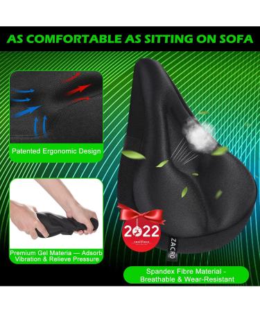 Zacro Gel Padded Bike Seat Cushion - Extra Soft Cover for Peloton & Indoor Cycling - Black Small - Buy Online on GoSupps.com