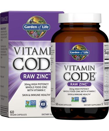 Garden of Life Vitamin Code RAW Zinc - 60 Capsules | Immune Support & Overall Health - Buy Online on GoSupps.com