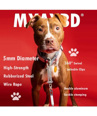 MyAXBD 21.3m Large Dog Leash - Durable Rotatable Hook & Feather Design - Ideal for Outdoor Training & Camping - Onyx Black - Buy Online on GoSupps.com