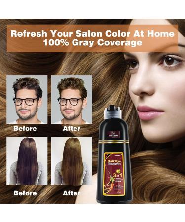 FONDIIA Brown Hair Dye Shampoo - 3-in-1 Instant Color for Women & Men - Herbal Coloring - 15-20 Min Application - Buy Online on GoSupps.com